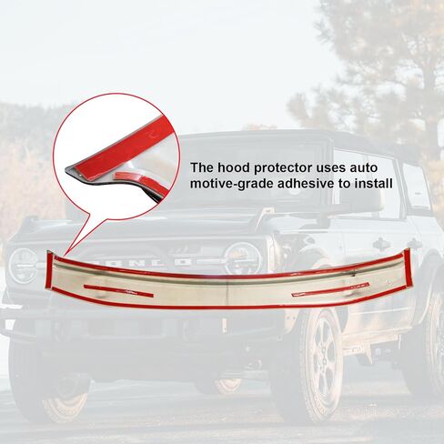 Hood Deflector Protector for Ford Bronco 4-Door & 2-Door 2021-2025 Trail Armor Glossy Black Hood Shield Bug Guard in Saudi Arabia