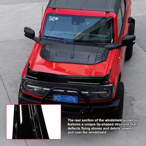Hood Deflector Protector for Ford Bronco 4-Door & 2-Door 2021-2025 Trail Armor Glossy Black Hood Shield Bug Guard in Saudi Arabia