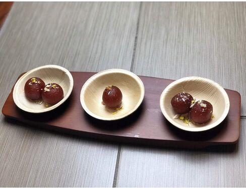 أوعية راج للاستعمال مرة واحدة من أوراق النخيل (100 عدد، 4 أوعية) وعاء قوي مثل وعاء حفلات الخيزران - أدوات مائدة مزخرفة قابلة للتحلل للغداء والعشاء وأعياد الميلاد والتخييم وفي الهواء الطلق والنزهة والحفلات in Kuwait