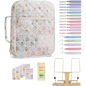 حافظة بغطاء للكتاب المقدس مقاس 11.8 * 9 بوصات للنساء، حقائب للكتاب المقدس عالية الجودة ذات سعة كبيرة، مجموعة مجلة الكتاب المقدس متعددة الجيوب مع الملحقات، حقيبة حمل الكتب من القماش القطني للنساء in Kuwait