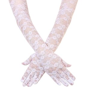 Women Lace Gloves, Tea Party Long Mittens Glove for Dress Cocktail Opera Parties in Saudi Arabia