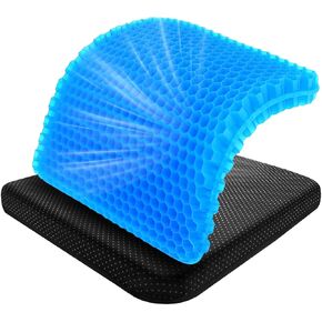 وسادة مقعد جل من MACEVIA للجلوس الطويل، وسادة كرسي جل قابلة للتنفس، وسادة تخفيف الضغط البارد، وسادات كرسي ناعمة للكرسي المتحرك، كرسي المكتب، مقعد السيارة، المنزل (18.5 × 17.5 × 1.4 بوصة) in Kuwait