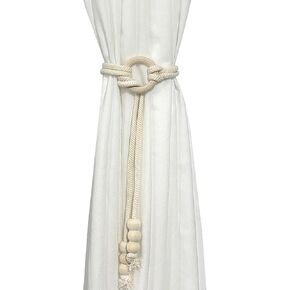 قطعتان من حبال ستائر زخرفية منسوجة يدويًا مع أربطة خلفية للمزرعة الخارجية للستائر ديكور المنزل والمكتب والفندق (بني) in Kuwait