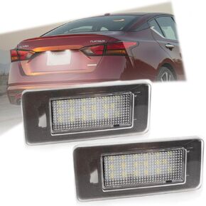 LED License Plate Light Assembly for 2019-2025 Nissan Altima Versa Sentra Rogue, 6000K Xenon White 18SMD Error Free Rear Tag Lights Kit OEM Replacement in Saudi Arabia