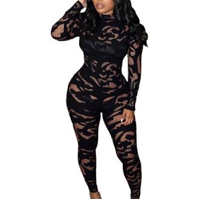 المرأة الدانتيل حللا مثير محض كم طويل Bodycon حللا Clubwear حزب الخروج حللا in Kuwait