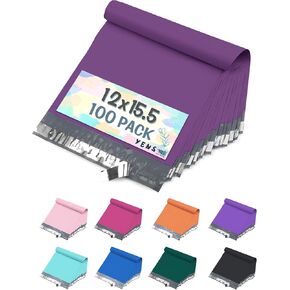 Yens Poly Mailers 12X15.5 100 Pack Purple,Strong Self Seal Adhesive Shipping Envelopes Waterproof for Shipping, Mailing, Packaging M5 in Saudi Arabia
