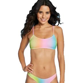 Women's Juniors' Ribbed Bralette Bikini Top - (Medium, Multi) in Saudi Arabia