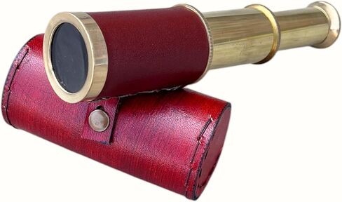 القراصنة تلسكوب Spyglass Captains للهدايا الكبار المحمولة القابلة للطي المحمولة أحادية العين مغامرة مصنع النحاس الزخرفية البحرية لصندوق الجلود Spyglass البحرية والخارجية in Kuwait