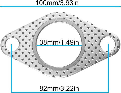 2X 38 مللي متر 2-Hole سيارة العادم الأنابيب طوقا الحافة ل العالمي سيارة دراجة نارية العادم الختم in Saudi Arabia