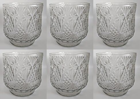 Clear Embossed Glass Votive Holder Set of 6 in Saudi Arabia