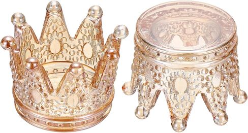 uxcell 2 Pack Tealight Candle Holder, 3 Inch Glass Crown Candle Holder Incense Holder Candlestick for Tea Light Aromatherapy Wedding Table Centerpiece, Gold in Saudi Arabia