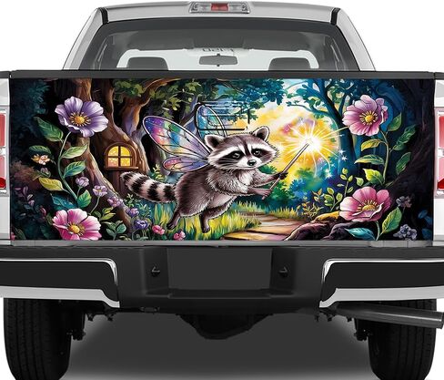 غلاف الباب الخلفي للشاحنة من ThangPham Shop Raccoon Lovers - غطاء شاحنة بتصميم الراكون in Saudi Arabia
