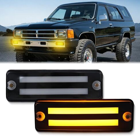 مجموعة استبدال LED كاملة من Upgarde للسائق والركاب، مصابيح أمامية للإشارة الأمامية، مصابيح مثبتة على الصدمات متوافقة مع 1984-1989 4Runner 1984-1988، مصباح ضباب LED للشاحنة الصغيرة (شفاف) in Kuwait