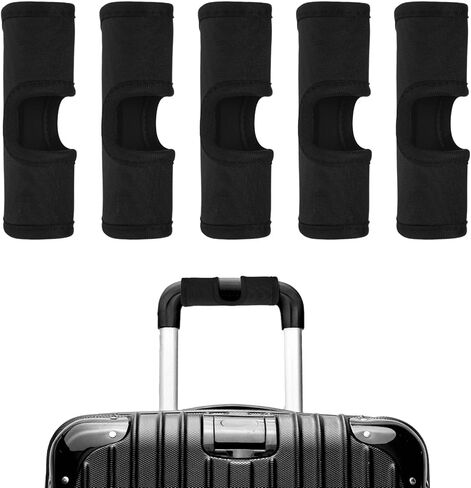 Luggage Handle Wrap [5PCS] - Neoprene Luggage Identifiers Hollow Design Use for Push-Button Suitcase & Trolley Case - [Orange-6IN/15CM] Comfort Grip Handle Cover in Saudi Arabia