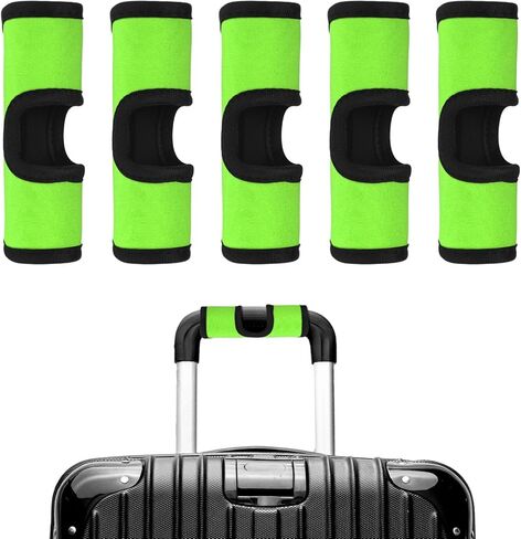 Luggage Handle Wrap [5PCS] - Neoprene Luggage Identifiers Hollow Design Use for Push-Button Suitcase & Trolley Case - [Orange-6IN/15CM] Comfort Grip Handle Cover in Saudi Arabia