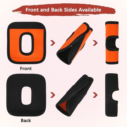 Luggage Handle Wrap [5PCS] - Neoprene Luggage Identifiers Hollow Design Use for Push-Button Suitcase & Trolley Case - [Orange-6IN/15CM] Comfort Grip Handle Cover in Saudi Arabia