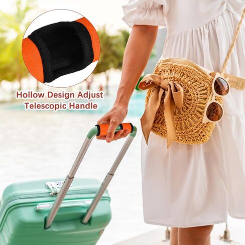 Luggage Handle Wrap [5PCS] - Neoprene Luggage Identifiers Hollow Design Use for Push-Button Suitcase & Trolley Case - [Orange-6IN/15CM] Comfort Grip Handle Cover in Saudi Arabia