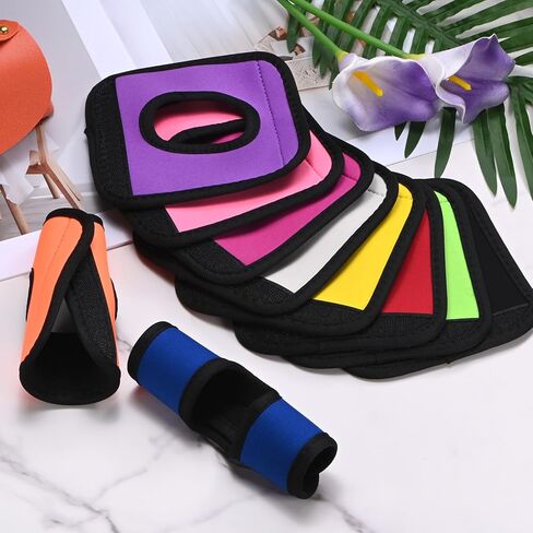Luggage Handle Wrap [5PCS] - Neoprene Luggage Identifiers Hollow Design Use for Push-Button Suitcase & Trolley Case - [Orange-6IN/15CM] Comfort Grip Handle Cover in Saudi Arabia