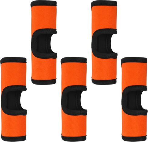 Luggage Handle Wrap [5PCS] - Neoprene Luggage Identifiers Hollow Design Use for Push-Button Suitcase & Trolley Case - [Orange-6IN/15CM] Comfort Grip Handle Cover in Saudi Arabia