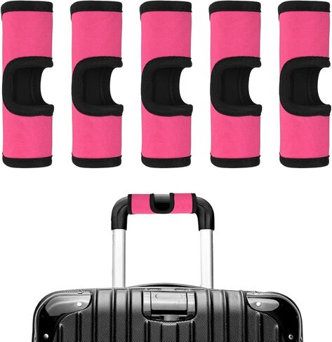 Luggage Handle Wrap [5PCS] - Neoprene Luggage Identifiers Hollow Design Use for Push-Button Suitcase & Trolley Case - [Orange-6IN/15CM] Comfort Grip Handle Cover in Saudi Arabia