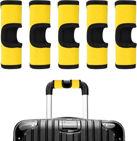 Luggage Handle Wrap [5PCS] - Neoprene Luggage Identifiers Hollow Design Use for Push-Button Suitcase & Trolley Case - [Orange-6IN/15CM] Comfort Grip Handle Cover in Saudi Arabia