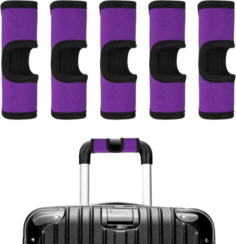 Luggage Handle Wrap [5PCS] - Neoprene Luggage Identifiers Hollow Design Use for Push-Button Suitcase & Trolley Case - [Orange-6IN/15CM] Comfort Grip Handle Cover in Saudi Arabia