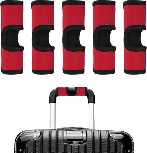 Luggage Handle Wrap [5PCS] - Neoprene Luggage Identifiers Hollow Design Use for Push-Button Suitcase & Trolley Case - [Orange-6IN/15CM] Comfort Grip Handle Cover in Saudi Arabia