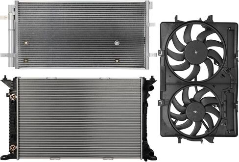 Cooling Fan Assembly Compatible with 2010-2014 for Audi for A5 2.0L 2008-2009 for Audi for A5 3.2L,Radiator Fan Direct Fit Replacement for Engine Cooling Fan & Radiator & A/C Condenser in Saudi Arabia