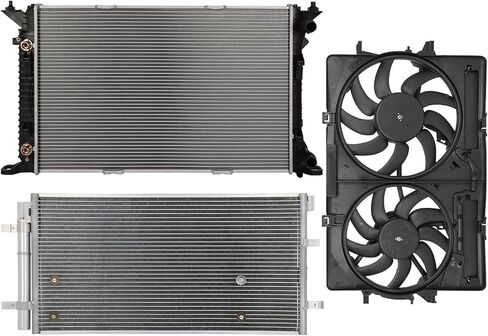 Cooling Fan Assembly Compatible with 2010-2014 for Audi for A5 2.0L 2008-2009 for Audi for A5 3.2L,Radiator Fan Direct Fit Replacement for Engine Cooling Fan & Radiator & A/C Condenser in Saudi Arabia