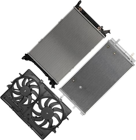 Cooling Fan Assembly Compatible with 2010-2014 for Audi for A5 2.0L 2008-2009 for Audi for A5 3.2L,Radiator Fan Direct Fit Replacement for Engine Cooling Fan & Radiator & A/C Condenser in Saudi Arabia