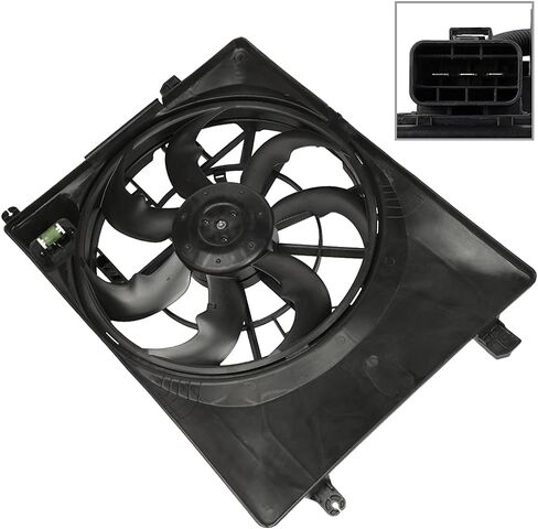 Cooling Fan Assembly Compatible with 2016-2018 for Hyundai for Tucson 1.6L 2016-2019 for Hyundai for Tucson 2.0L, Black Radiator Fan Direct Fit Replacement for Engine Cooling Fan in Saudi Arabia
