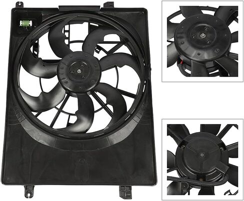 Cooling Fan Assembly Compatible with 2016-2018 for Hyundai for Tucson 1.6L 2016-2019 for Hyundai for Tucson 2.0L, Black Radiator Fan Direct Fit Replacement for Engine Cooling Fan in Saudi Arabia