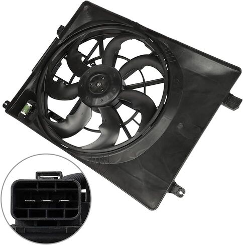 Cooling Fan Assembly Compatible with 2016-2018 for Hyundai for Tucson 1.6L 2016-2019 for Hyundai for Tucson 2.0L, Black Radiator Fan Direct Fit Replacement for Engine Cooling Fan in Saudi Arabia