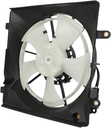 مجموعة مروحة التبريد متوافقة مع 2012-2015 لسيارة Honda for Civic 1.8L 2013-2015 لـ Acura لـ ILX 2.4L، مروحة المبرد باللونين الأبيض والأسود مناسبة مباشرة للاستبدال لمروحة تبريد المحرك in Saudi Arabia