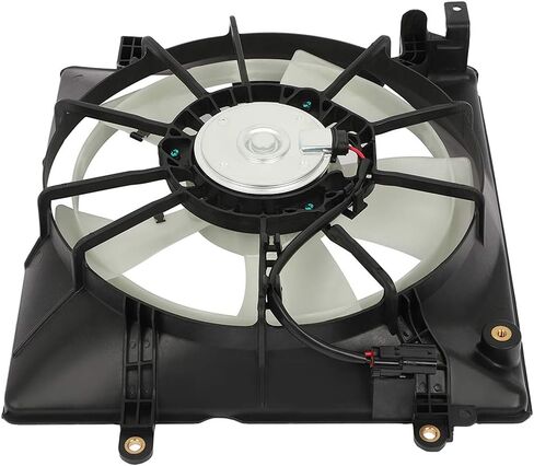 مجموعة مروحة التبريد متوافقة مع 2012-2015 لسيارة Honda for Civic 1.8L 2013-2015 لـ Acura لـ ILX 2.4L، مروحة المبرد باللونين الأبيض والأسود مناسبة مباشرة للاستبدال لمروحة تبريد المحرك in Saudi Arabia