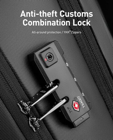 حقيبة ظهر للكمبيوتر المحمول مارك رايدن بهيكل صلب للرجال، حقيبة ظهر مضادة للسرقة مقاس 15.6 بوصة مع قفل معتمد من TSA ومنفذ شحن USB، حقيبة ظهر كمبيوتر مقاومة للماء للعمل والسفر والمكتب والتنقل والكلية in Kuwait