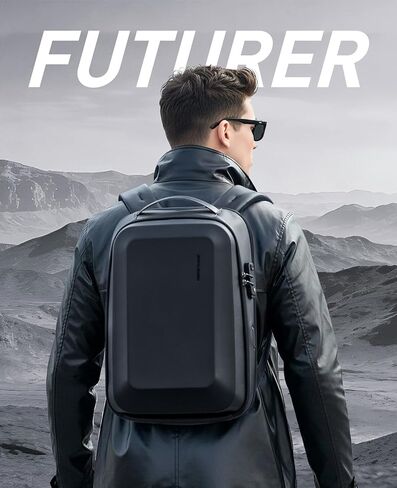 حقيبة ظهر للكمبيوتر المحمول مارك رايدن بهيكل صلب للرجال، حقيبة ظهر مضادة للسرقة مقاس 15.6 بوصة مع قفل معتمد من TSA ومنفذ شحن USB، حقيبة ظهر كمبيوتر مقاومة للماء للعمل والسفر والمكتب والتنقل والكلية in Kuwait