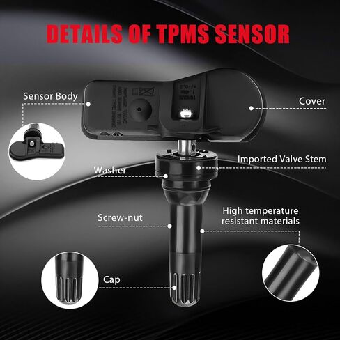 4 قطع أجهزة استشعار لمراقبة ضغط الإطارات 433 ميجا هرتز نظام TPMS متوافق مع G70 G90 GV60 Elantra N Nexo Palisade Santa Fe Sonata Tucson EV6 K900 NIRO Sedona Stinger Telluride in Saudi Arabia