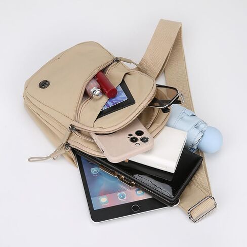 Women's Men's Small Sling Bag, Outdoor Travel Backpack, Chest Waist Bag, Large Capacity Multi-Layer Crossbody Bags in Saudi Arabia