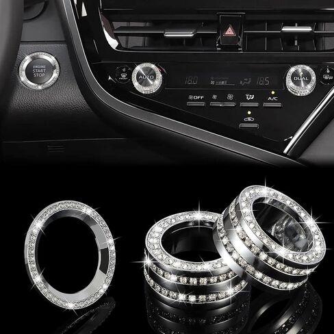 TOMALL Bling AC Air Conditioning Knob Button Cover Compatible with Toyota Camry 2021-2023 Engine Ignition Ring Volume Switch Trim Centre Console Climate Knob Cap Bling Push Start Button Trim Ring in Saudi Arabia