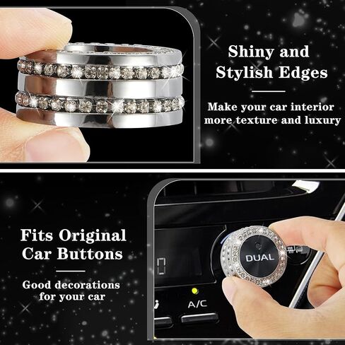 TOMALL Bling AC Air Conditioning Knob Button Cover Compatible with Toyota Camry 2021-2023 Engine Ignition Ring Volume Switch Trim Centre Console Climate Knob Cap Bling Push Start Button Trim Ring in Saudi Arabia