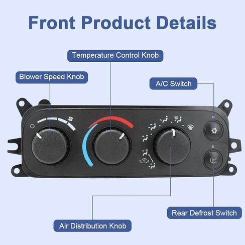 599-212 وحدة التحكم في المناخ HVAC المتوافقة مع دودج رام 1500 2500 3500 2002-2005، داكوتا 2001-2004 استبدال لوحة التحكم A/C لـ 55055905AA 55055905AD 55055905AF in Kuwait