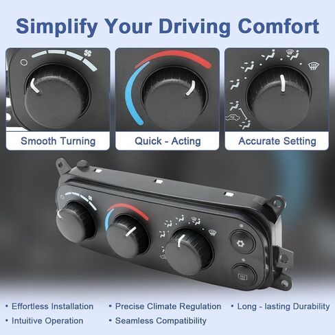 599-212 وحدة التحكم في المناخ HVAC المتوافقة مع دودج رام 1500 2500 3500 2002-2005، داكوتا 2001-2004 استبدال لوحة التحكم A/C لـ 55055905AA 55055905AD 55055905AF in Kuwait