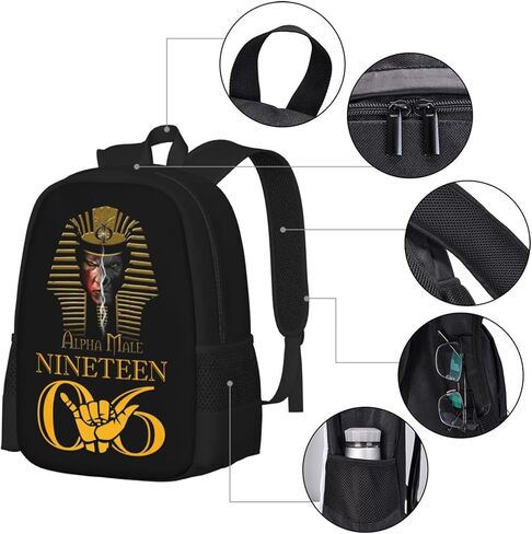 Large Backpack Personalized Laptop Ipad Tablet Travel, Black, One Size in Saudi Arabia