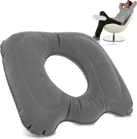 Inflatable Donut Seat Cushion for Long Sitting Leakproof Inflatable Donut Pillow Adjustable Lightweight Chair Seat Cushion Reusable Donut Pillow Cushion for Tailbone Postpartum Relieve P in Saudi Arabia