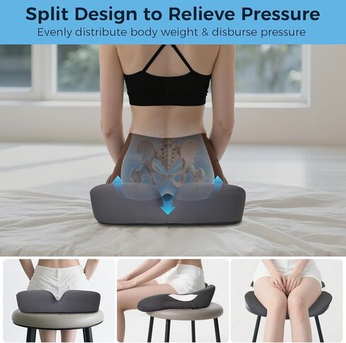 وسادة إسفنجية كبيرة جدًا مقاس 18.5 بوصة × 16.5 بوصة، وسادة لتخفيف آلام عظم الذيل من أجل الجلوس لفترة طويلة ودعم الورك الناعم، وسادة كرسي مكتب قابلة للتنفس مقاس X كبير على شكل دونات للمكتب والمنزل والقيادة in Kuwait