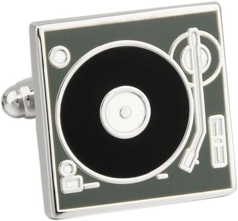Vinyl Retro LP Record Player Cufflinks for Men - Vintage Music-Inspired Cufflinks, Unique Accessory for Music Lovers and Collectors in Saudi Arabia
