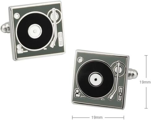 Vinyl Retro LP Record Player Cufflinks for Men - Vintage Music-Inspired Cufflinks, Unique Accessory for Music Lovers and Collectors in Saudi Arabia