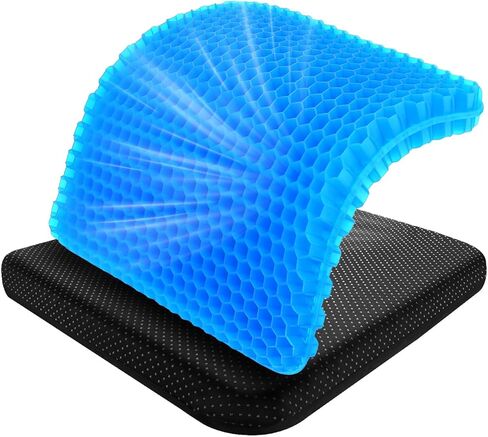 وسادة مقعد جل من MACEVIA للجلوس الطويل، وسادة كرسي جل قابلة للتنفس، وسادة تخفيف الضغط البارد، وسادات كرسي ناعمة للكرسي المتحرك، كرسي المكتب، مقعد السيارة، المنزل (18.5 × 17.5 × 1.4 بوصة) in Kuwait