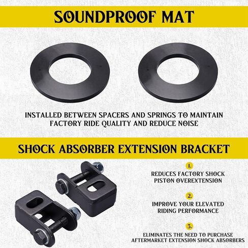 2.5 Inch Front Flat Lift Kit Compatible with Ford 2005-2024 F250 F350 Super Duty 4wd, 2.5 Inch Steel Coil Spring Lift Spacers with Shock Mount Extenders and Sound Isolator in Saudi Arabia